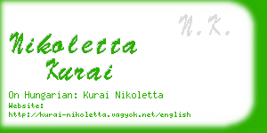 nikoletta kurai business card